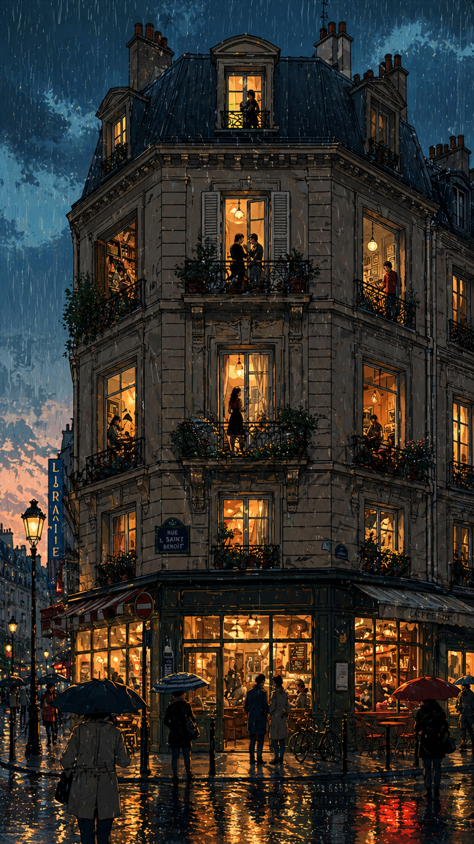 A detailed digital illustration with a clean, vector-like art style depicts a t… AI image prompt example