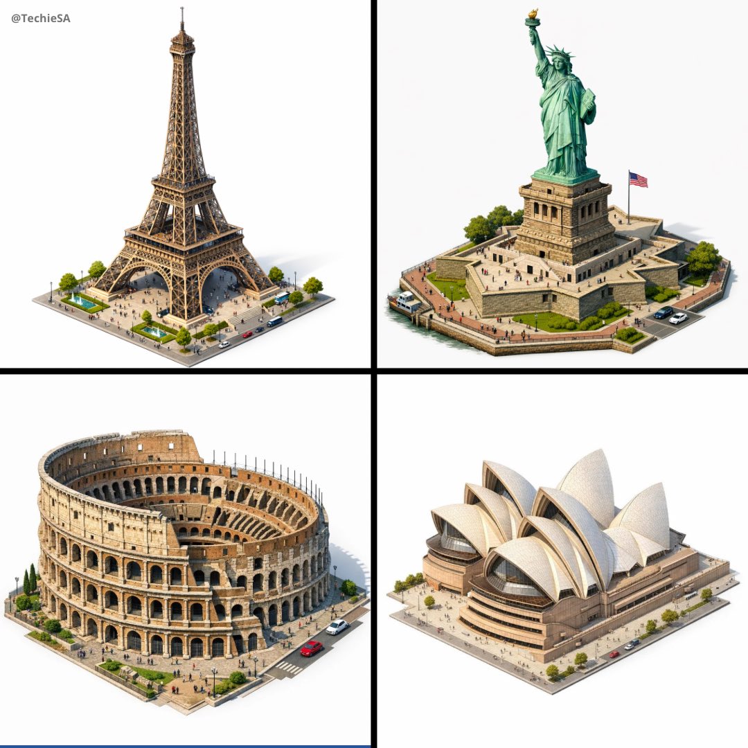 Isometric 3D landmark render: GPT Image 2 prompt AI image prompt example