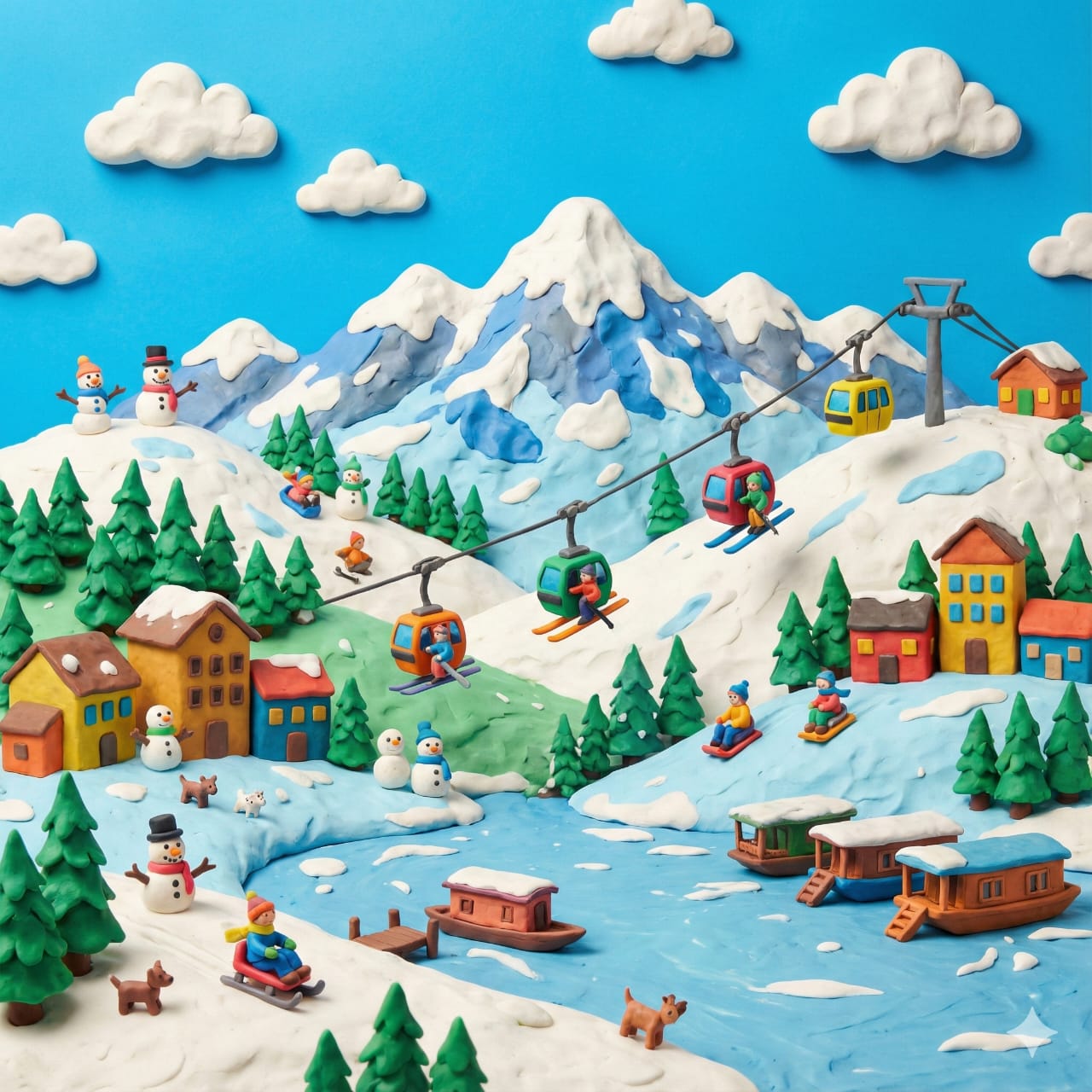 Clay miniature snowfall scene: GPT Image 2 prompt AI image prompt example