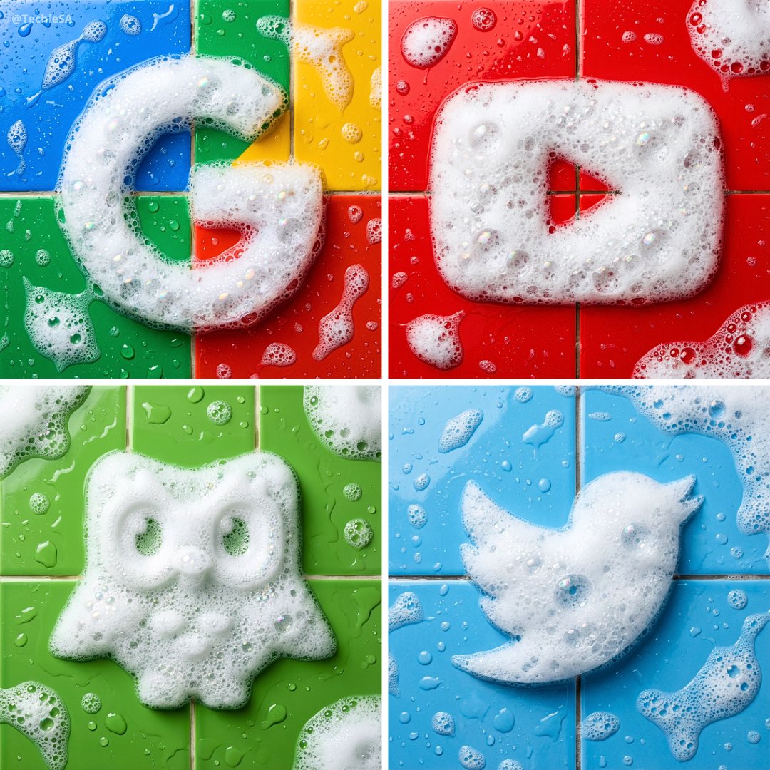 Soap foam logo bathroom tiles: GPT Image 2 prompt AI image prompt example