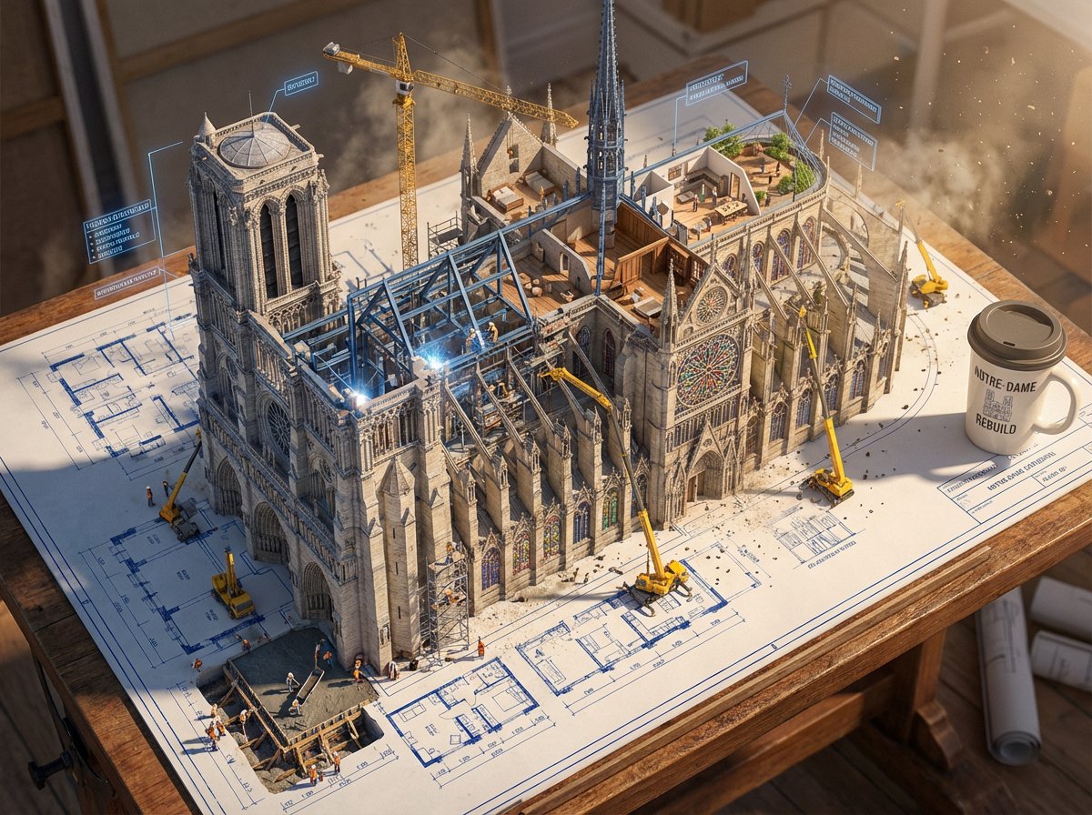 Blueprint to 3D building scene: GPT Image 2 prompt AI image prompt example