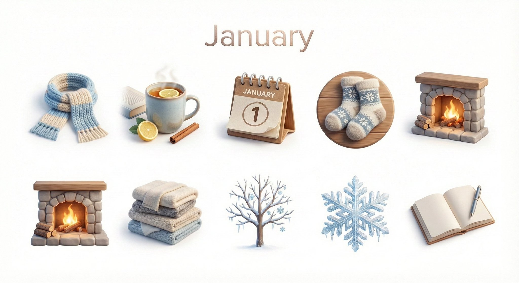 Monthly icon collection in 3D: GPT Image 2 prompt AI image prompt example