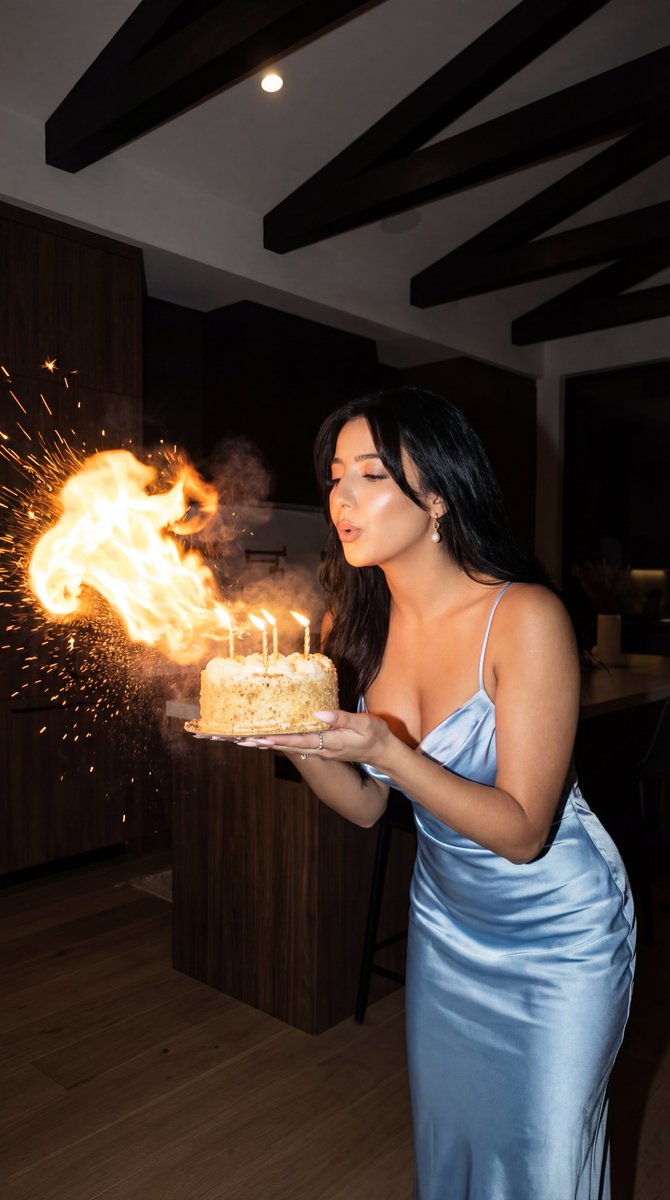 Indoor candid birthday night portrait: GPT Image 2 prompt AI image prompt example