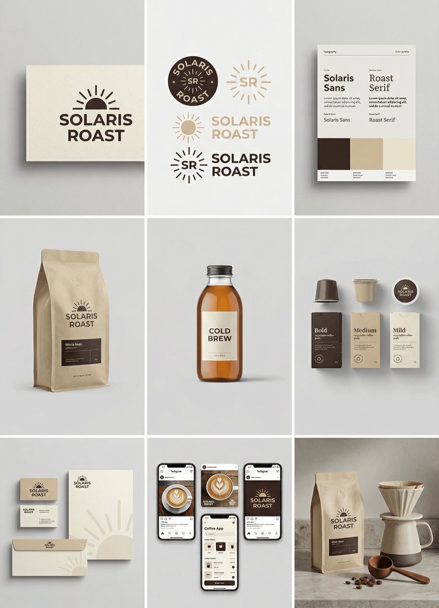 3x3 brand identity grid: GPT Image 2 prompt AI image prompt example