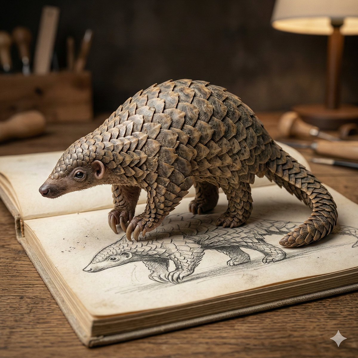 纸上生灵：雪豹从素描中跃出 AI image prompt example