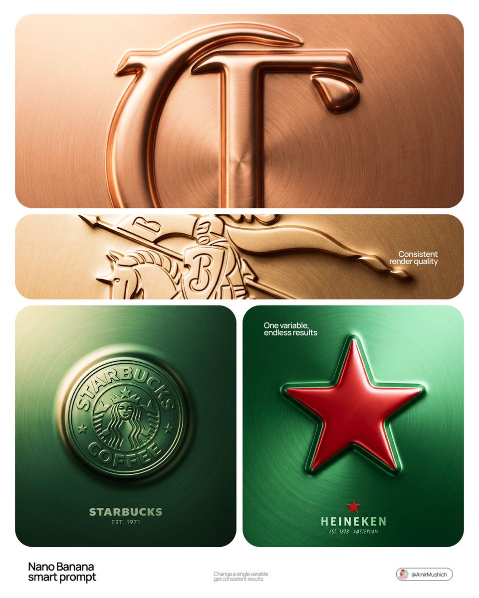 Embossed metal logo relief: GPT Image 2 prompt AI image prompt example