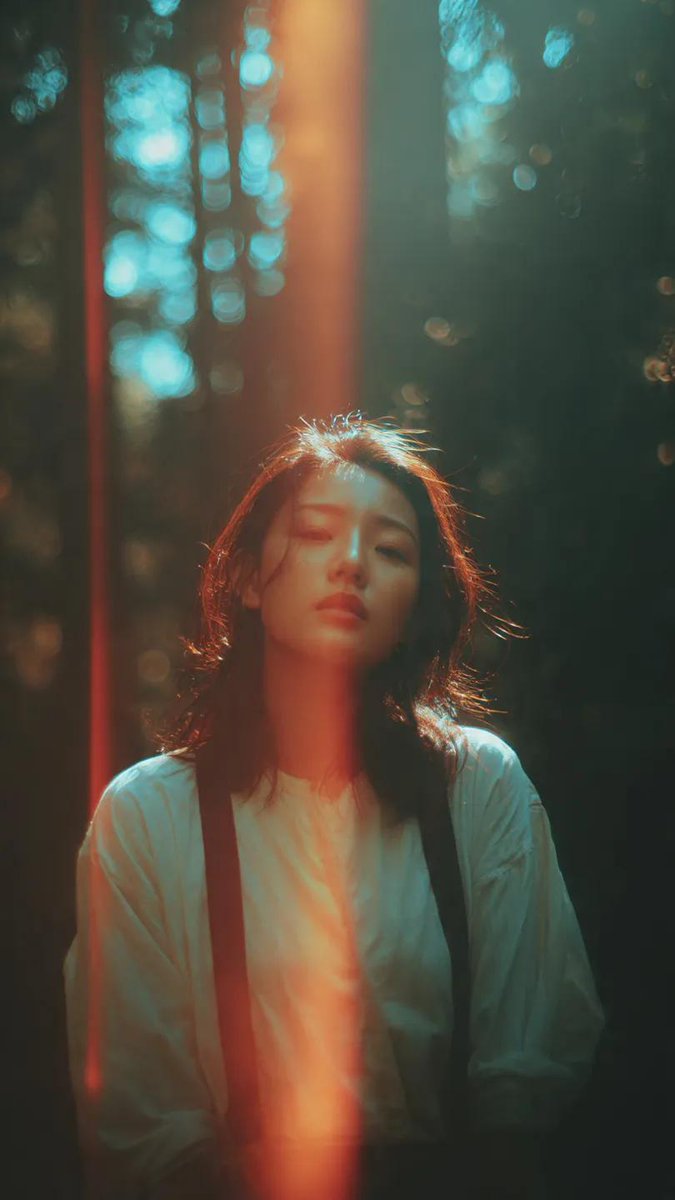 Forest light leak portrait: GPT Image 2 prompt AI image prompt example