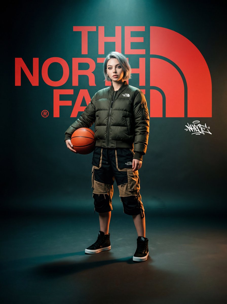 North Face streetwear poster: GPT Image 2 prompt AI image prompt example