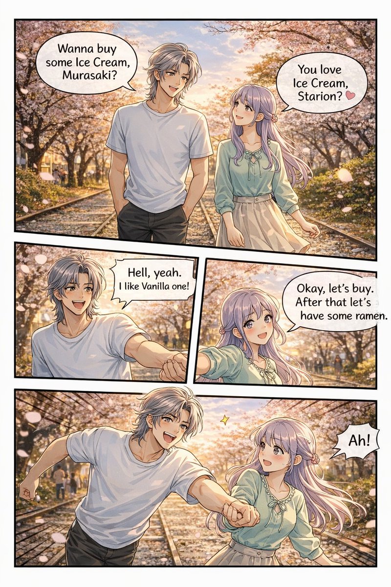 四格动漫浪漫漫画 AI image prompt example