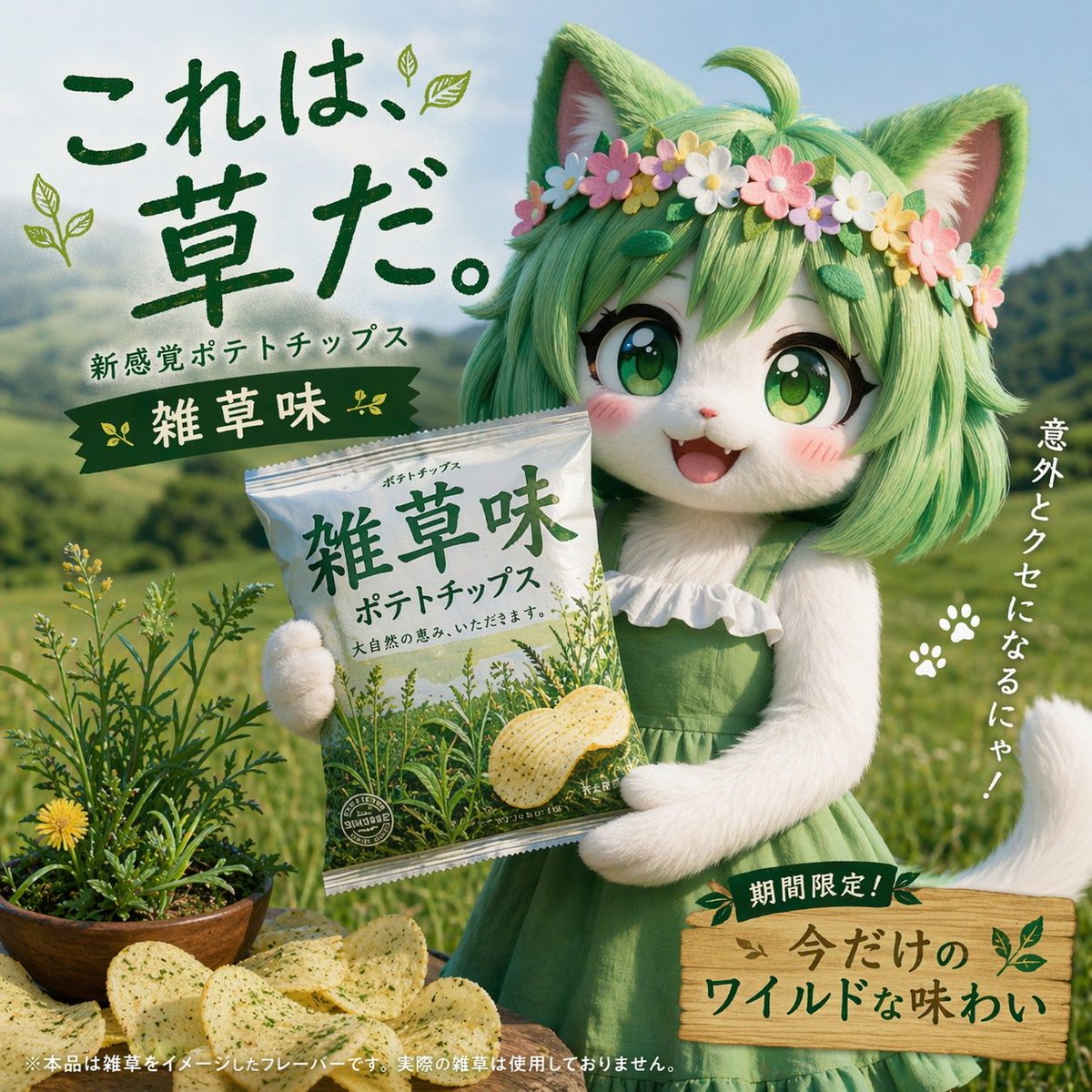 幽默的日本零食广告提示词 AI image prompt example