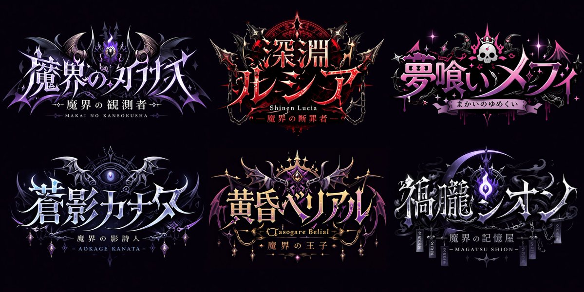 哥特风 VTuber Logo 网格 AI image prompt example