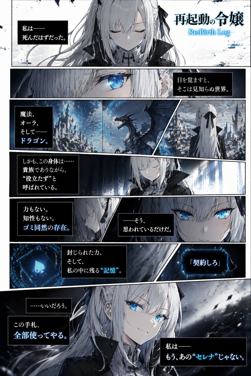 暗黑奇幻漫画页面生成器 AI image prompt example