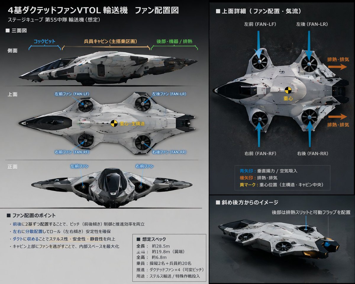 科幻 VTOL 飞行器技术规格表 AI image prompt example