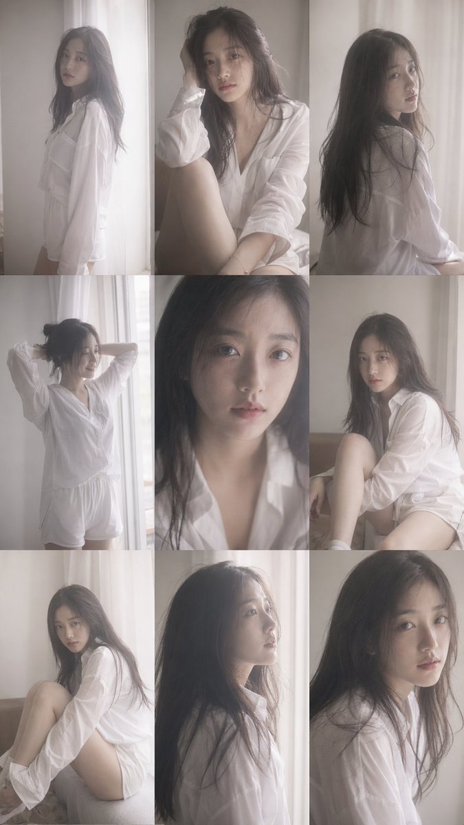 9:16 vertical — Korean idol portrait photoshoot, 3x3 grid (nine frames), same p… AI image prompt example