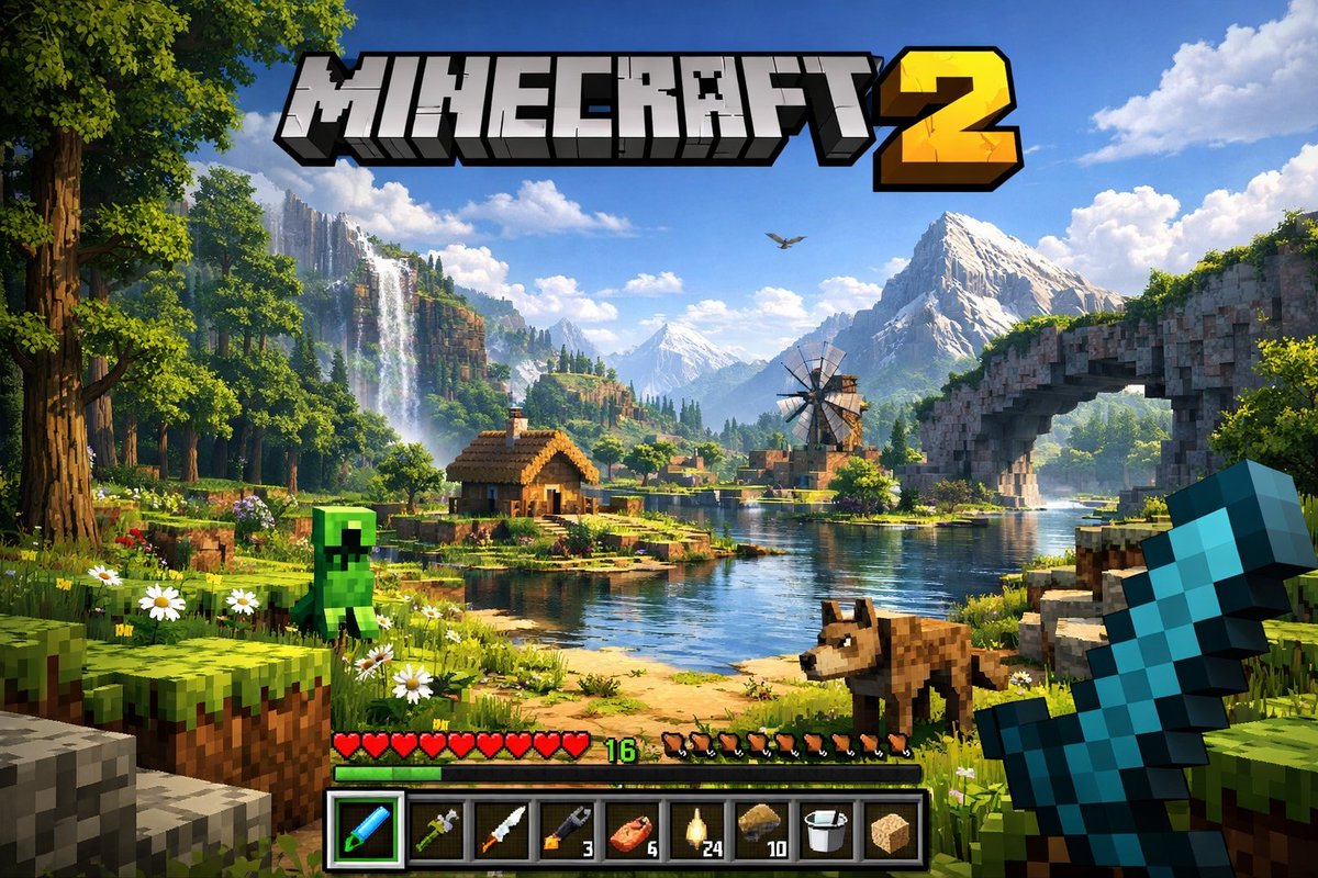 Next-Gen Voxel Game Screenshot AI image prompt example