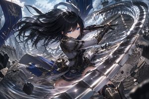 Anime Warrior With Whip Sword AI image prompt example