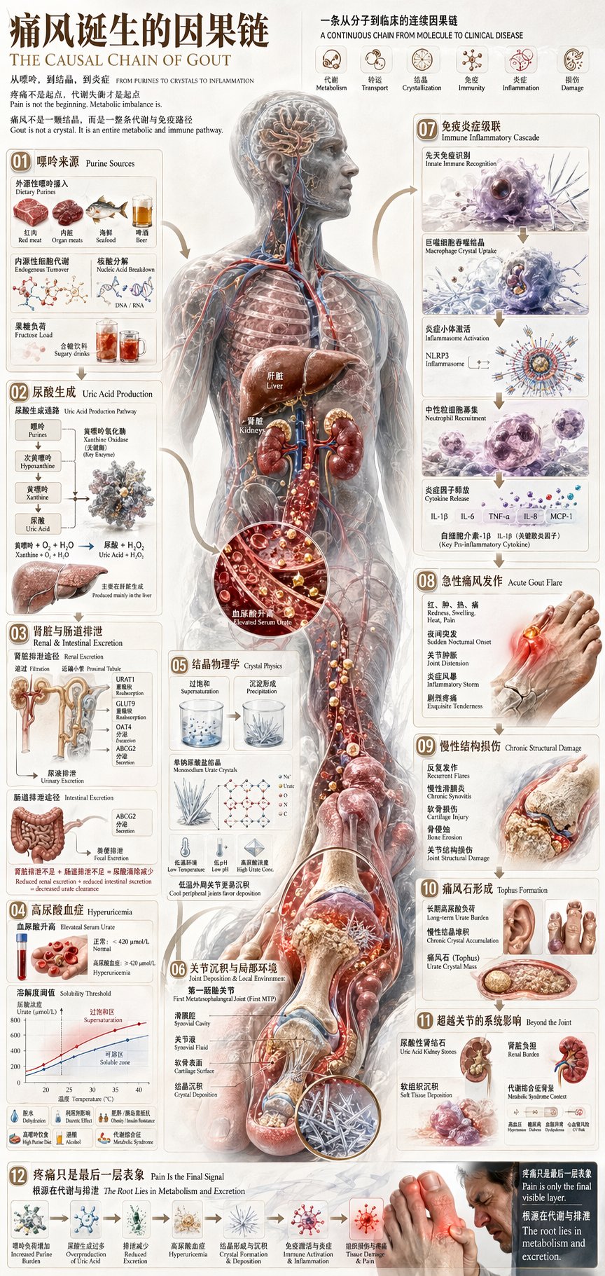 Chinese Medical Gout Infographic Poster AI image prompt example