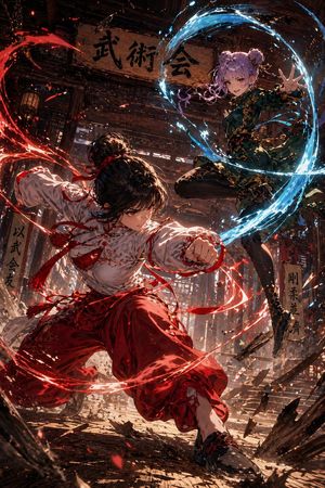 道场动漫武术对决 AI image prompt example