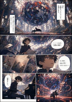 记忆档案漫画页面 AI image prompt example