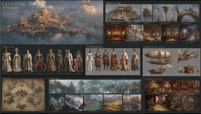 电影级风格文明视觉构建 AI image prompt example