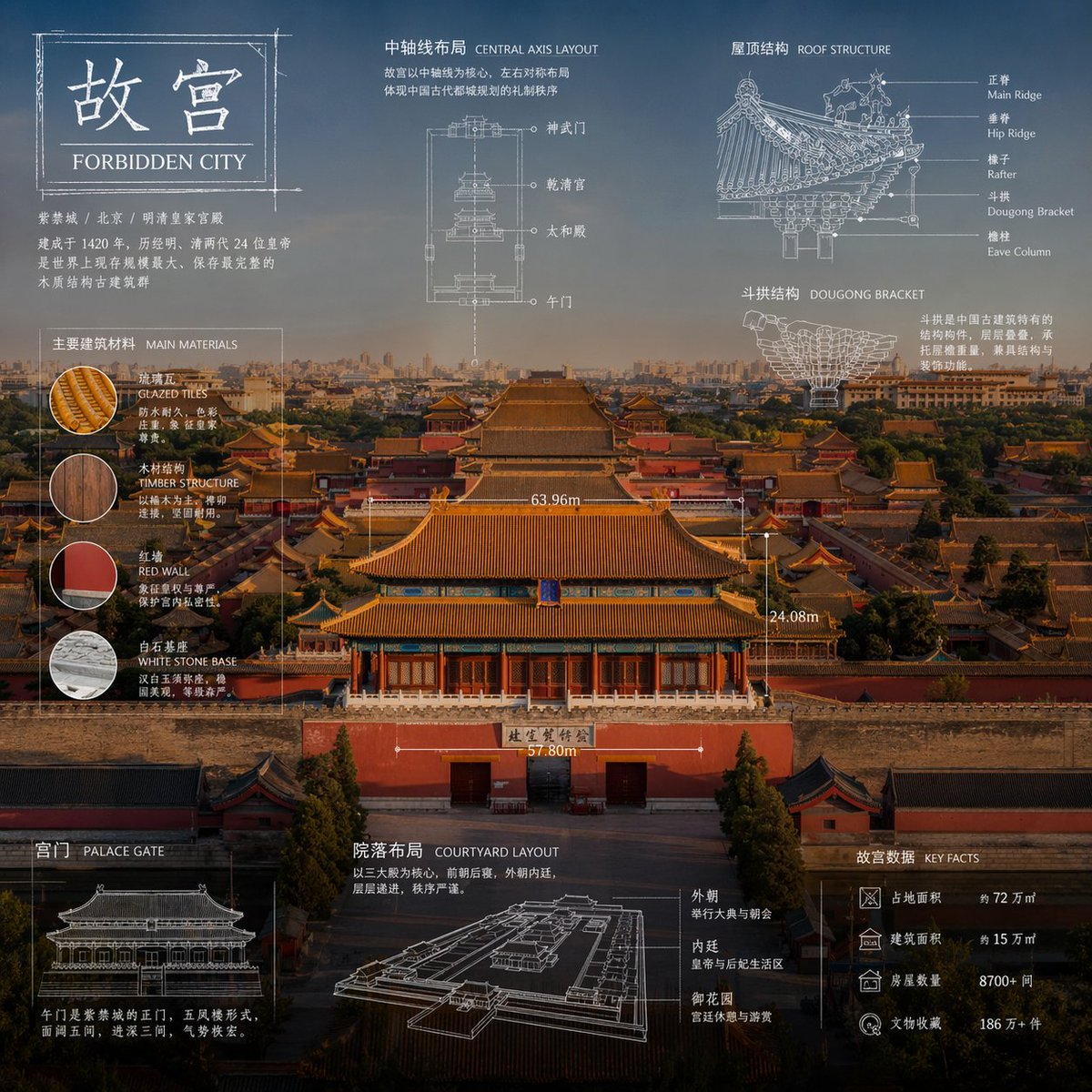 高级技术蓝图风格信息图 AI image prompt example