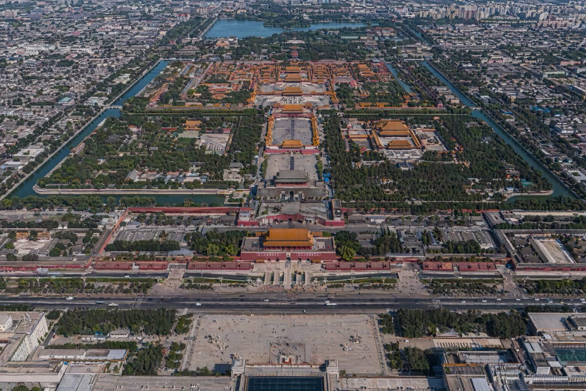 天安门故宫中轴线航拍 AI image prompt example
