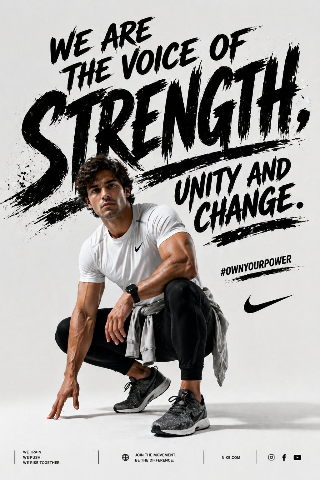 Minimalist High-Fashion Sportswear Poster AI image prompt example