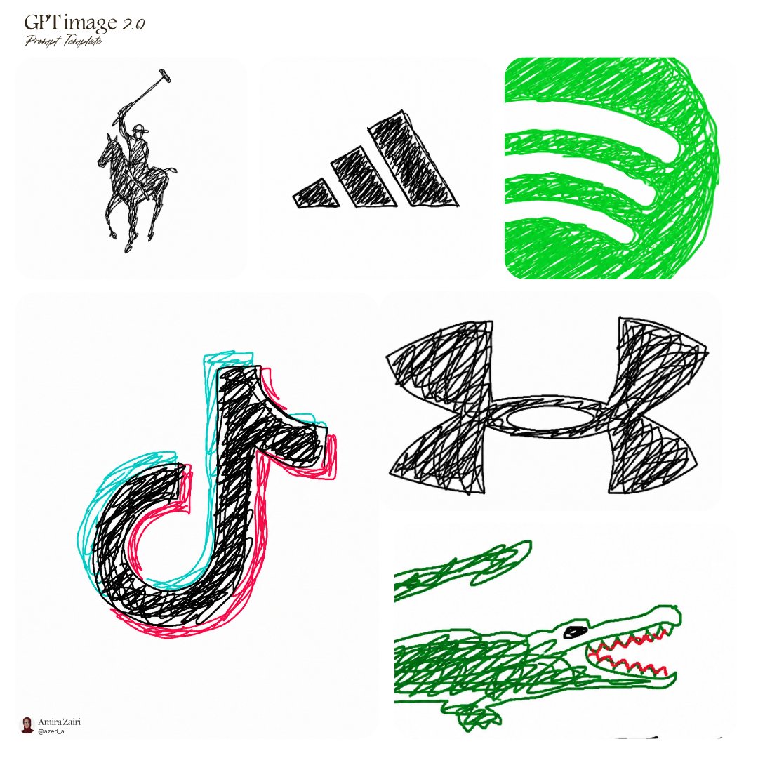 MS Paint scribble logo doodle: GPT Image 2 prompt AI image prompt example