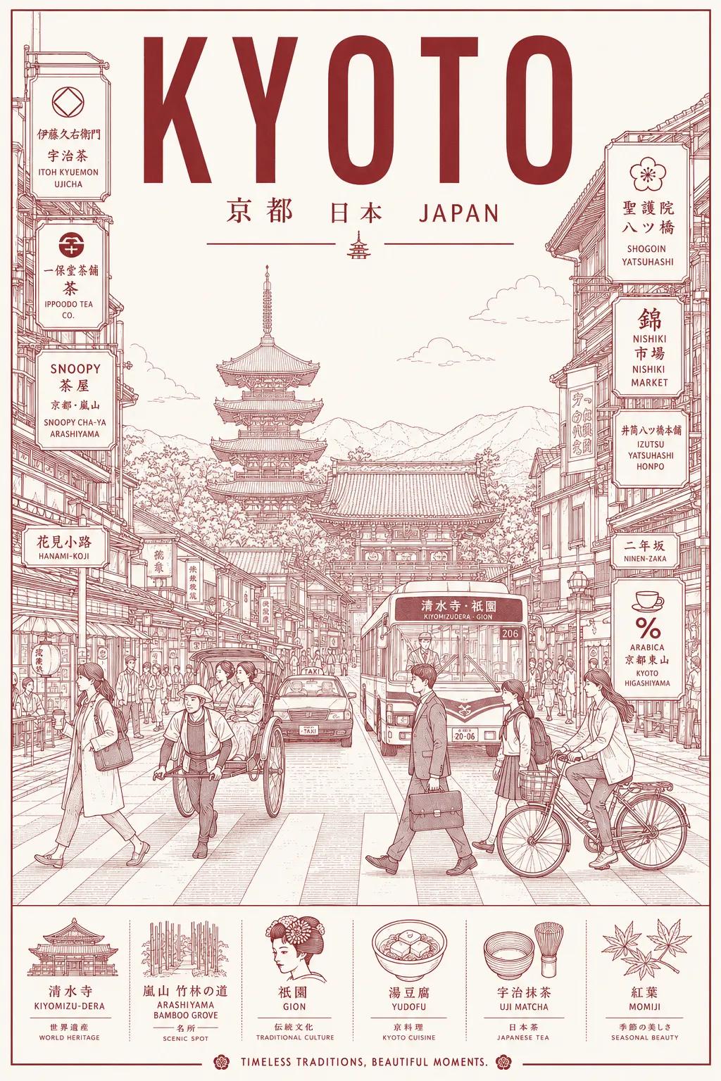 Beams-inspired Japanese line-art city poster: GPT Image 2 prompt AI image prompt example