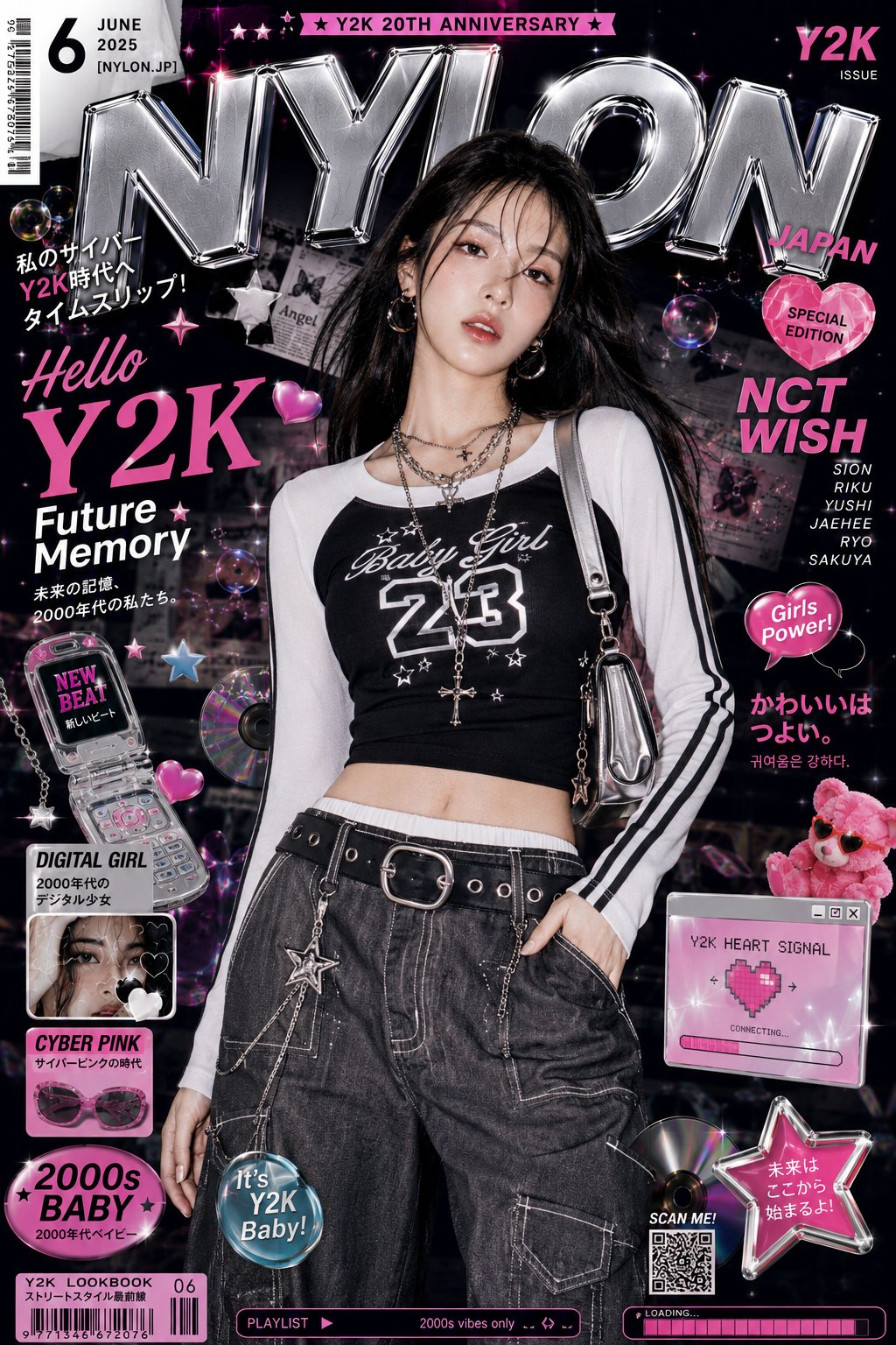 Y2K K-fashion editorial magazine cover: GPT Image 2 prompt AI image prompt example