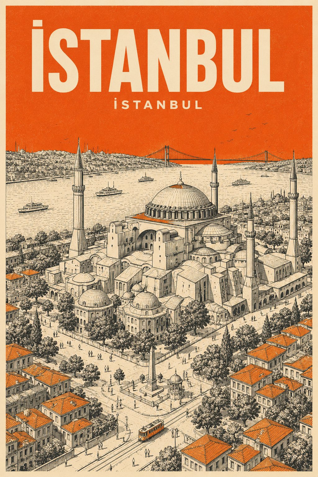 Mid-century isometric city travel poster: GPT Image 2 prompt AI image prompt example
