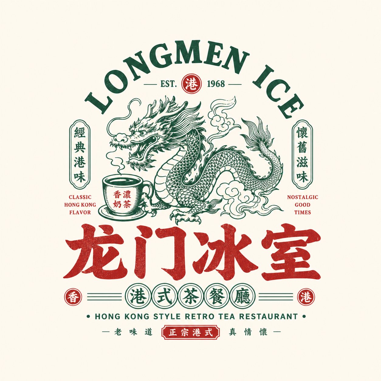 Chinese retro F&B emblem logo template: GPT Image 2 prompt AI image prompt example