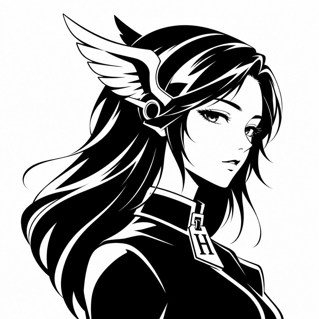 Minimalist anime woman logo: GPT Image 2 prompt AI image prompt example