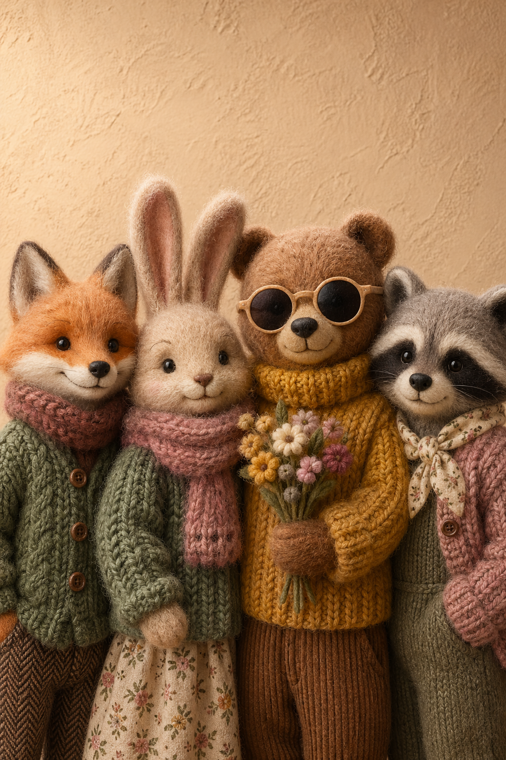 A highly detailed, tactile 3D render in a whimsical stop-motion animation and n… AI image prompt example