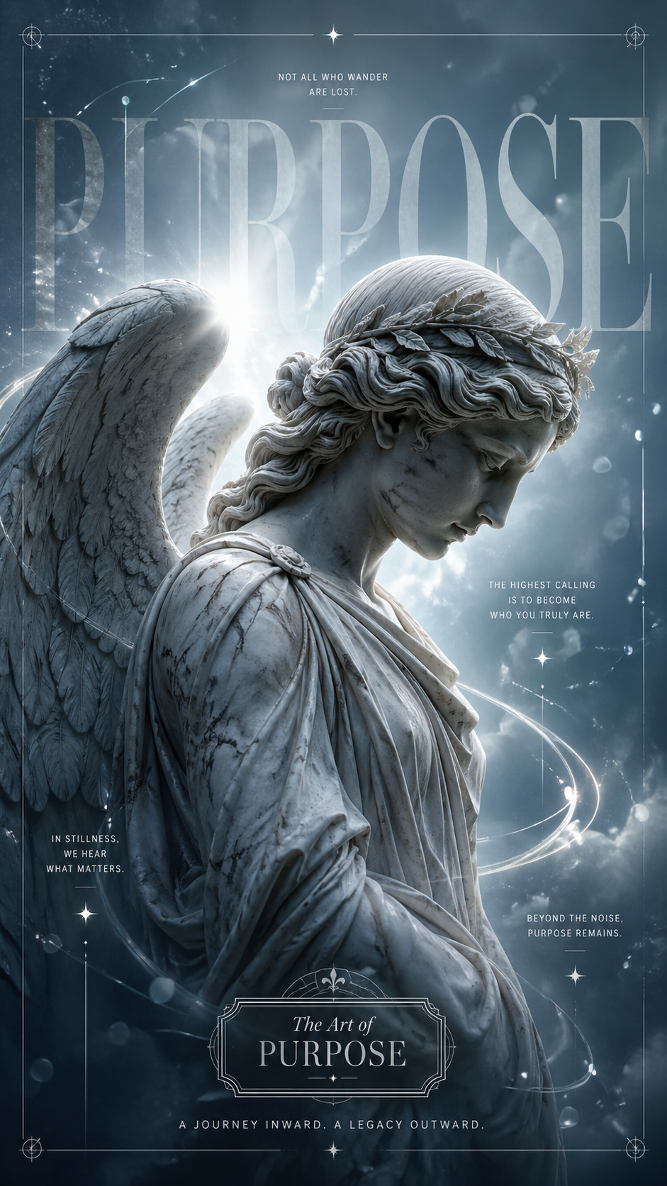 A cinematic and ethereal digital art book cover featuring a highly detailed cla… AI image prompt example