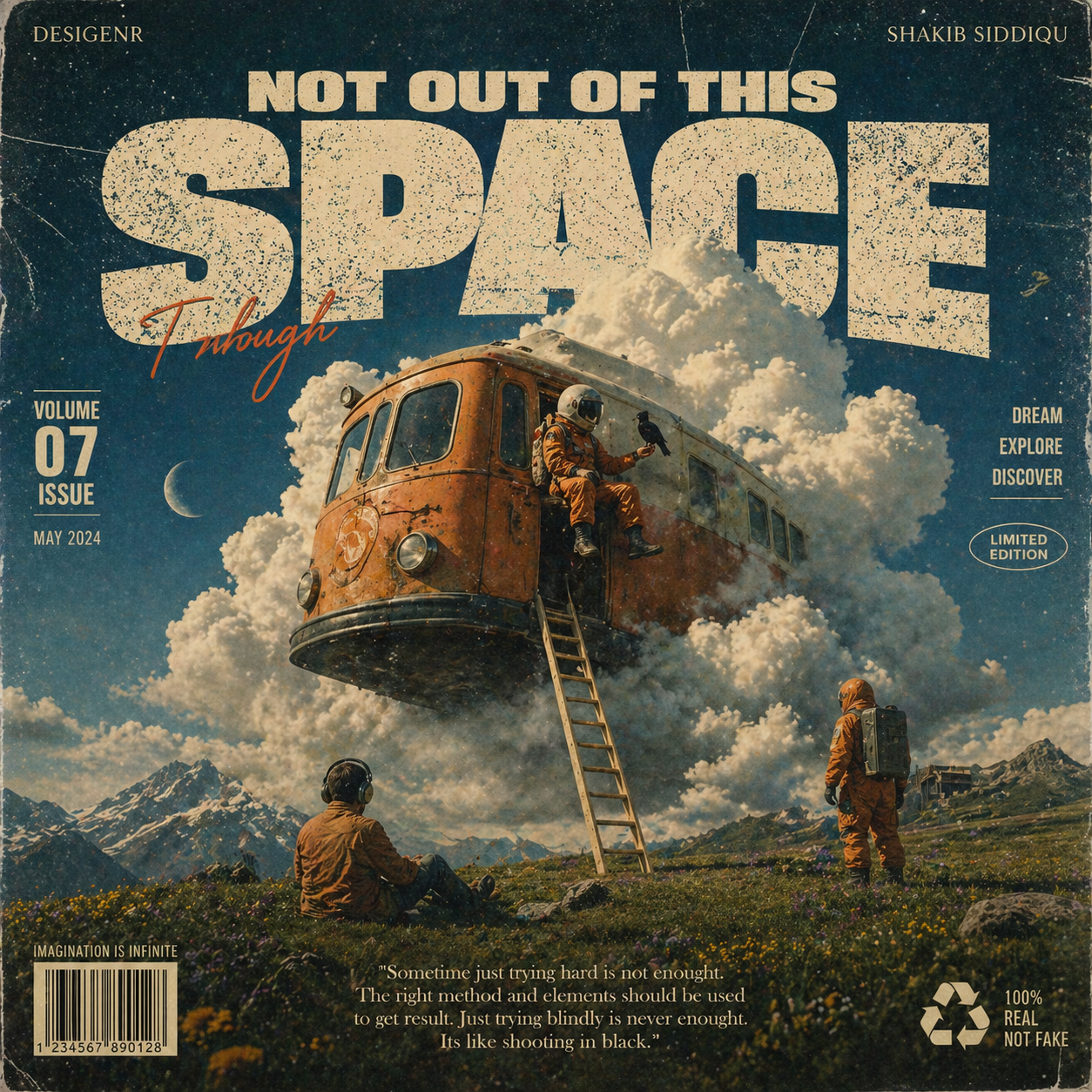 Retro-Futuristic Surrealist Collage AI image prompt example