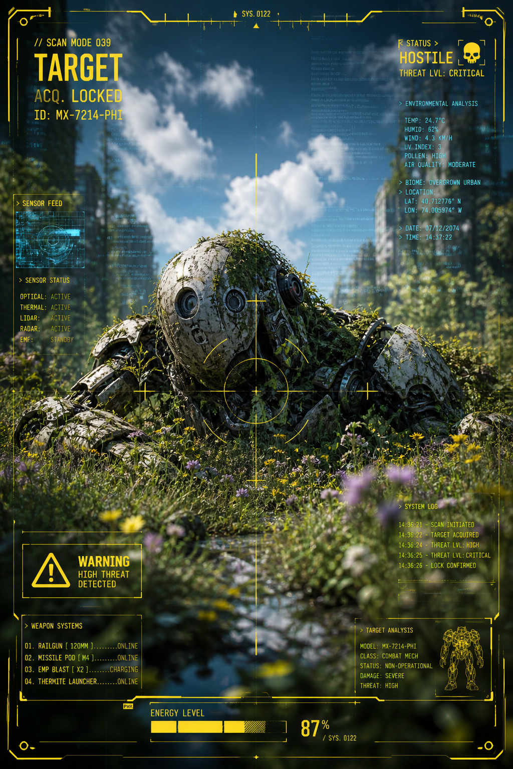 A highly detailed, photorealistic 3D render and mixed-media digital composition… AI image prompt example