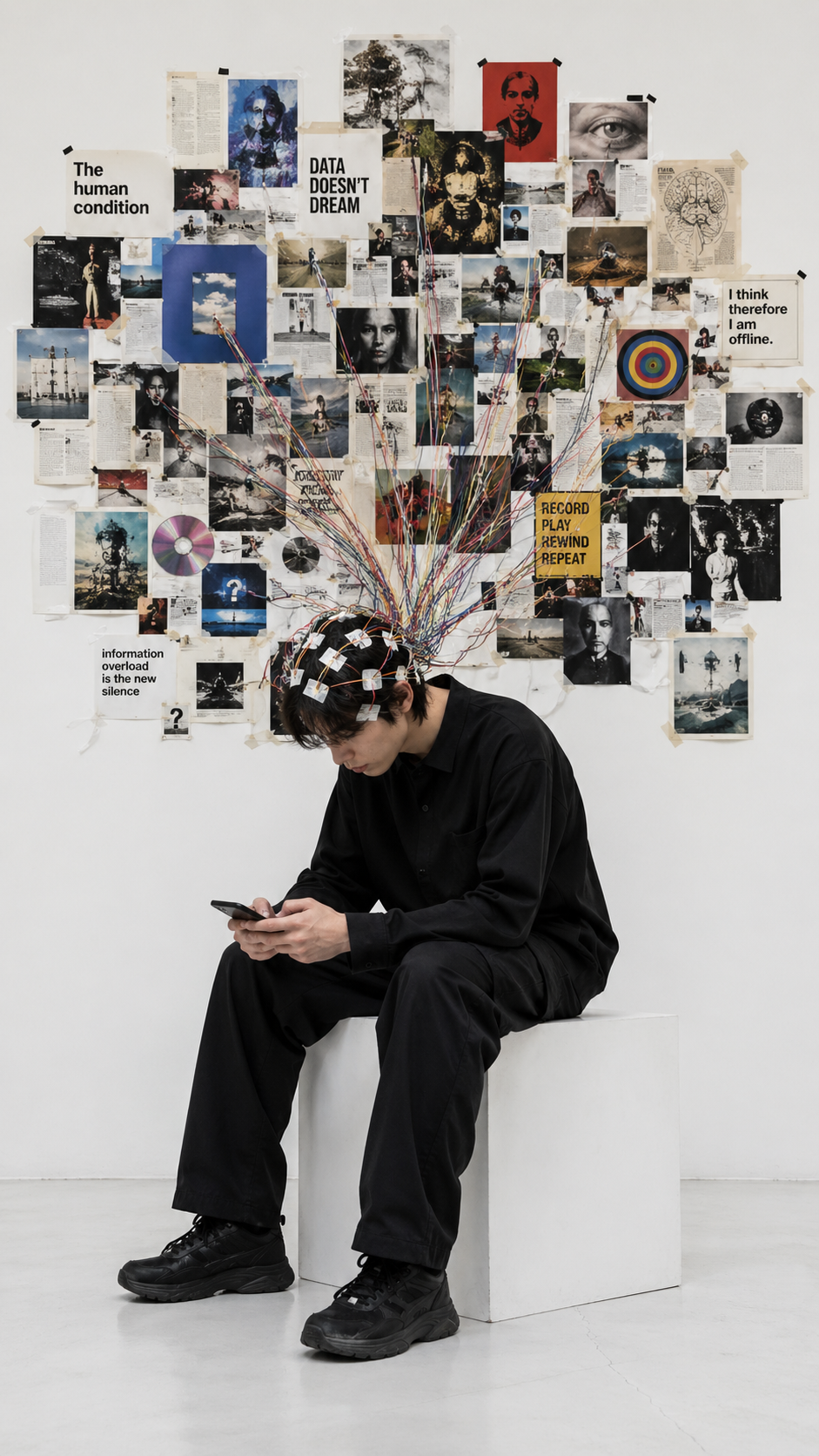 A conceptual digital artwork with a [MOOD] aesthetic, featuring a [MAIN_SUBJECT… AI image prompt example