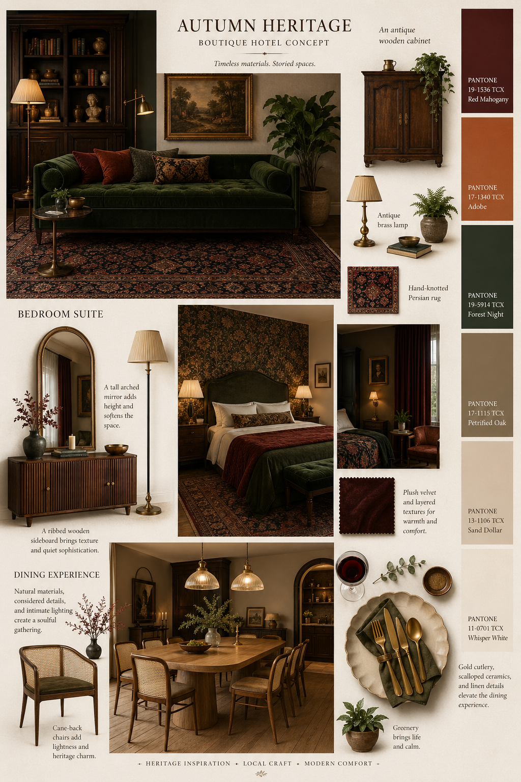 A professional and sophisticated interior design mood board and curated [SETTIN… AI image prompt example